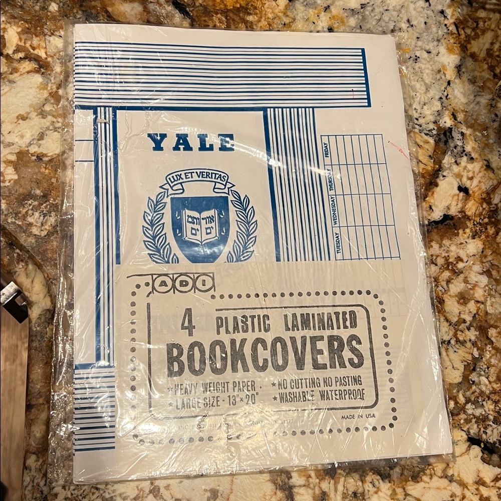 Yale & Harvard Plastic Laminated Book Covers Vintage Made in USA